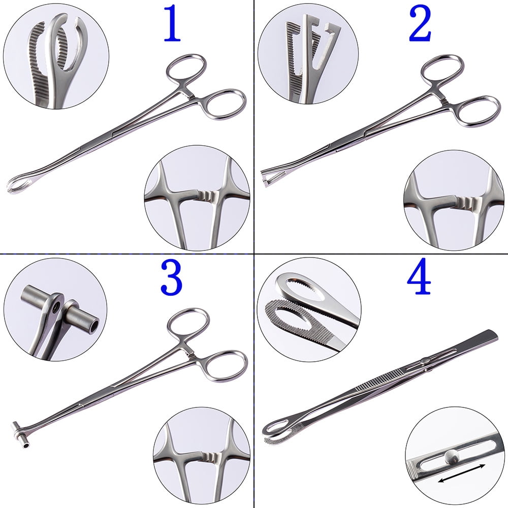 Puncture tools 27 kinds of perforating pliers positioning pliers open pliers stainless steel needle tube pliers puncture pliers set-Sharp nosed pliers