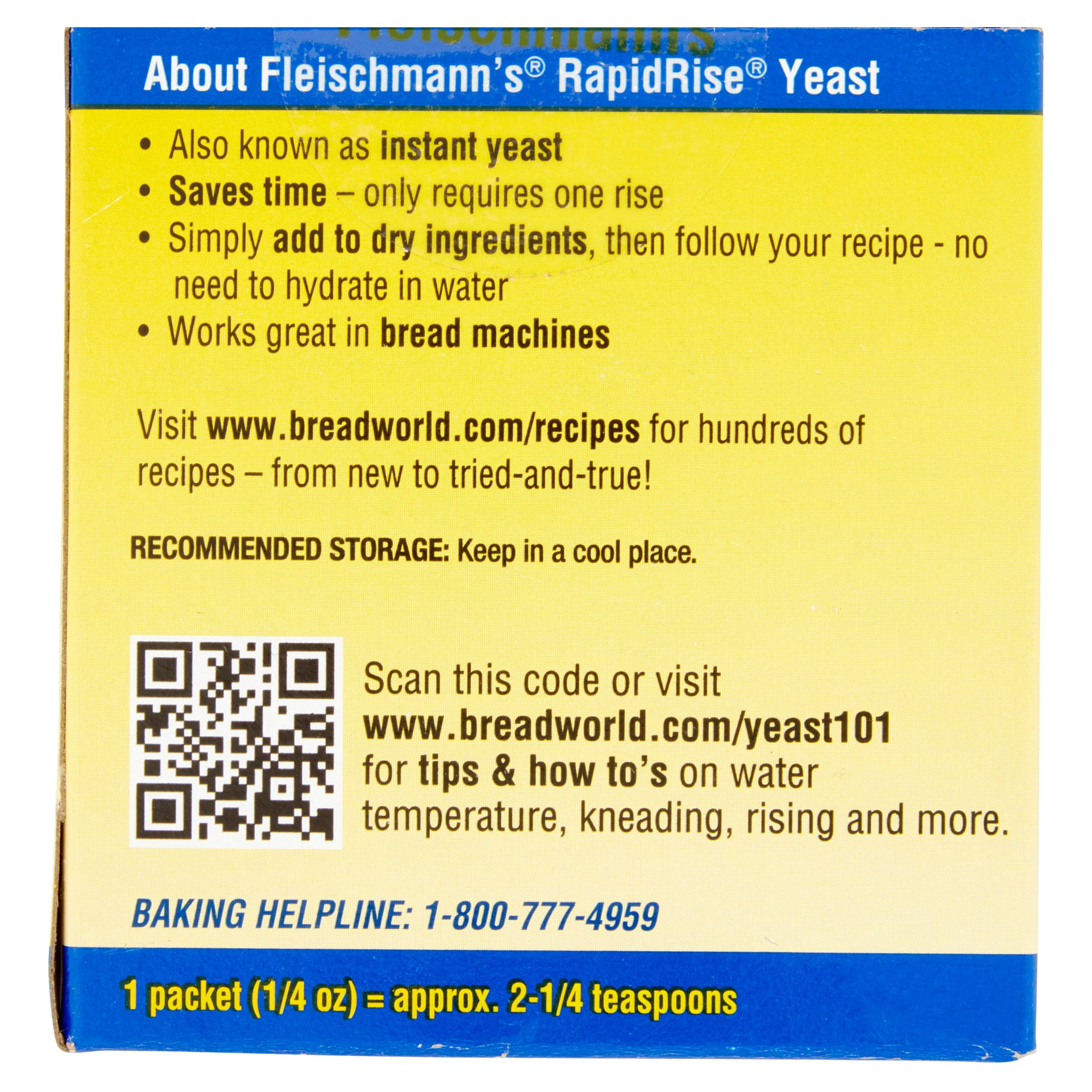 fleischmanns rapidrise fast acting instant yeast 10 count 1 4 oz how yeast works in bread