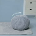 thumbnail image 2 of Urban Shop Pouf Rond en Tricot - Coton Tissé à la Main, Bleu Pâle, 2 of 2