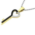 thumbnail image 3 of Dazzlingrock Collection 0.15 Carat (ctw) Round Black & White Diamond Heart Key Pendant with 18 Inch Silver Chain for Women in 10K Yellow Gold, 3 of 5