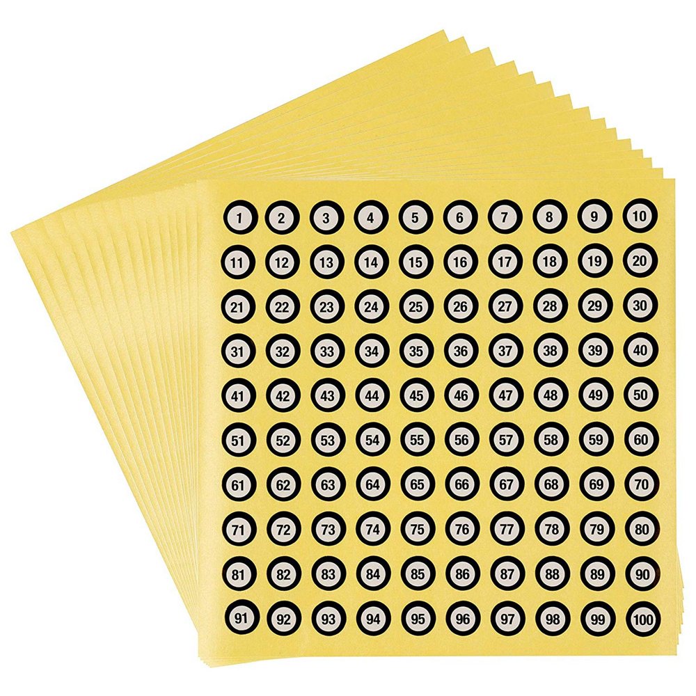 Numbers Stickers 30Pack Small Sticker Number, Number 1 100, Self