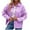 Purple, variant on Lolmot Women's Tassel Solid Long Sleeve Pocket Denim Coat Top