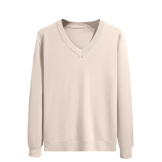 JMYHOAM Chandails pour Hommes Hiver Mode Décontractée Couleur Unie Texture Manches Longues Col en V, TP-TG