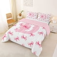 thumbnail image 2 of Erosebridal Girls Letter D Bow Full Size Comforter Sets,Cute Bows Kawaii Bowtie Bedding Sets For Girls Teens, Reversible 3 Pieces, 2 of 7