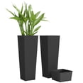 thumbnail image 2 of Outsunny 23.6 Inch Tall Planters for Outdoor Plants, Set of 2 Plastic Flower Pots with Drainage Holes, Black, 2 of 9