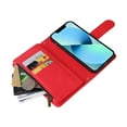 thumbnail image 4 of Case for iPhone 13 Cover Zipper Pocket Wallet Case Magnetic Protective - Red, 4 of 5