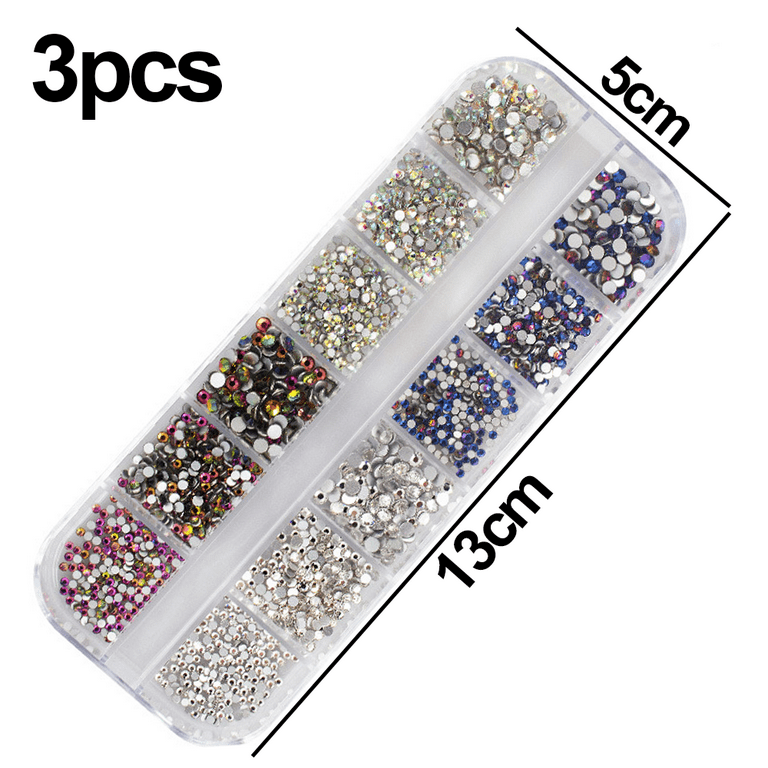 Buy Jollin 3456pcs Flatback Rhinestones Glass Charms Diamantes Gems Stones  for Nail Art 6 Size ss4~ss12 Siam Online at Lowest Price Ever in India