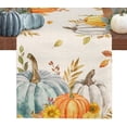 thumbnail image 3 of Thanksgiving Table Runner 72inches Long, Washable Fall Table Runner Cloth for Kitchen Dining, Wedding, Party, Coffee, Outdoor Use, Pumpkins Autumn Leaf Tabletop Decoration Harvest, 3 of 6