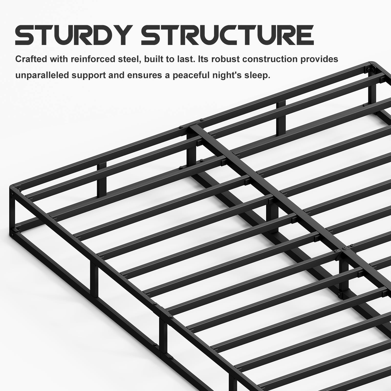 ULIESC Queen Box Spring, 7 Inch Queen Size Box Spring Only, Metal Box Spring Queen with Fabric Cover, Sturdy Mattress Foundation, Noise Free, Non-Slip, Easy Assembly