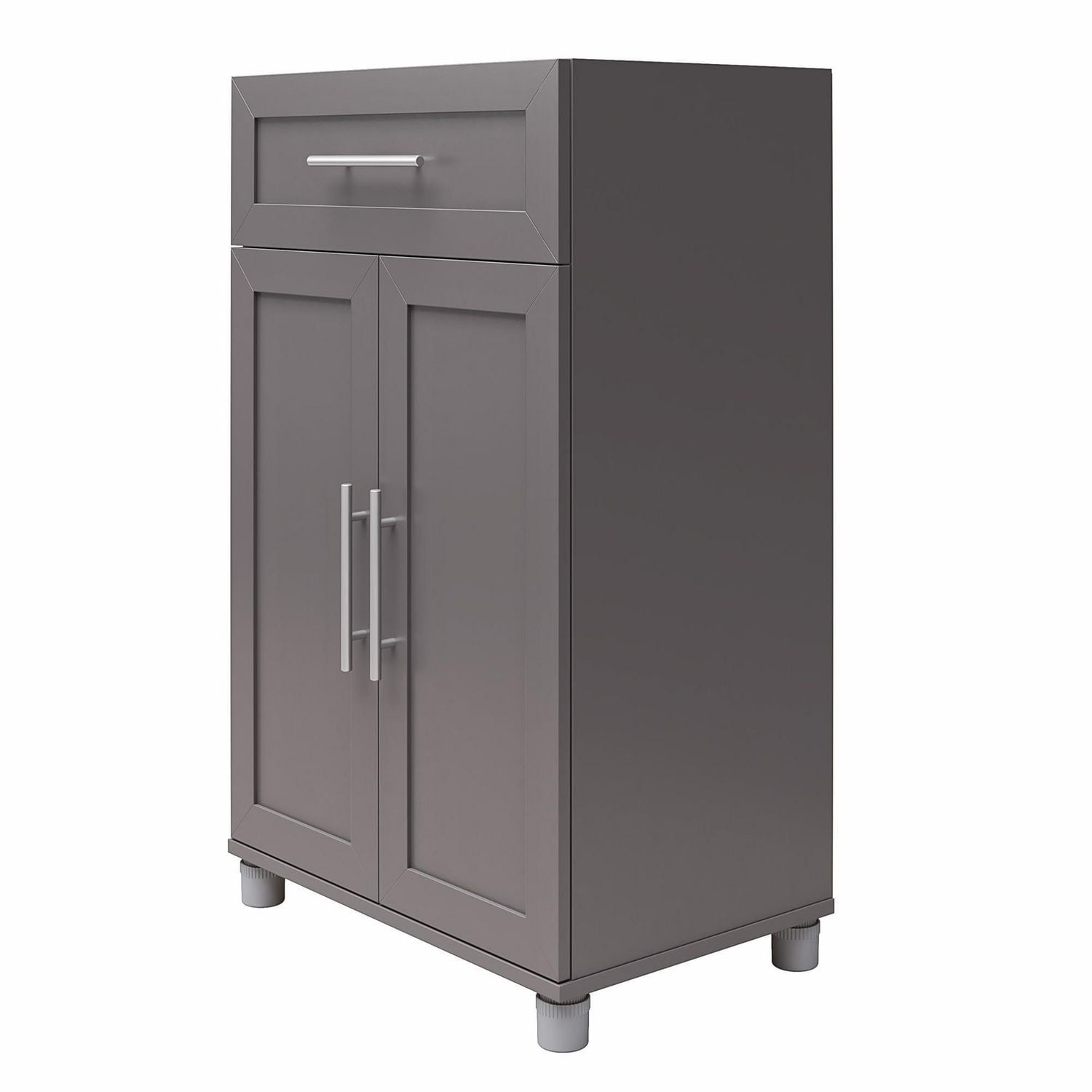 Systembuild Evolution Camberly Framed 2 Door/1 Drawer Storage Cabinet, Graphite Gray