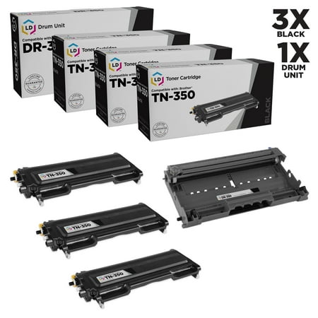 Brother 2820 Toner LD Brother Compatible Combo Pack TN350 Toner & DR350 Black Includes: 4 TN350s & 1 DR350 for the DCP 7020, HL 2030, HL 2040, HL 2070N, Intellifax 2820, 2920, MFC 7220, MFC 7225N, MFC 7420 & MFC 7820N ()