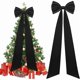 thumbnail image 1 of wonima02 23.62 x 90.55 Inches Christmas Extra Large Bows Giant Christmas Tree Topper Bow Decorations Satin Bow Tree Topper for Xmas Decorations Wreath Home Holiday Party Decor(Black), 1 of 1