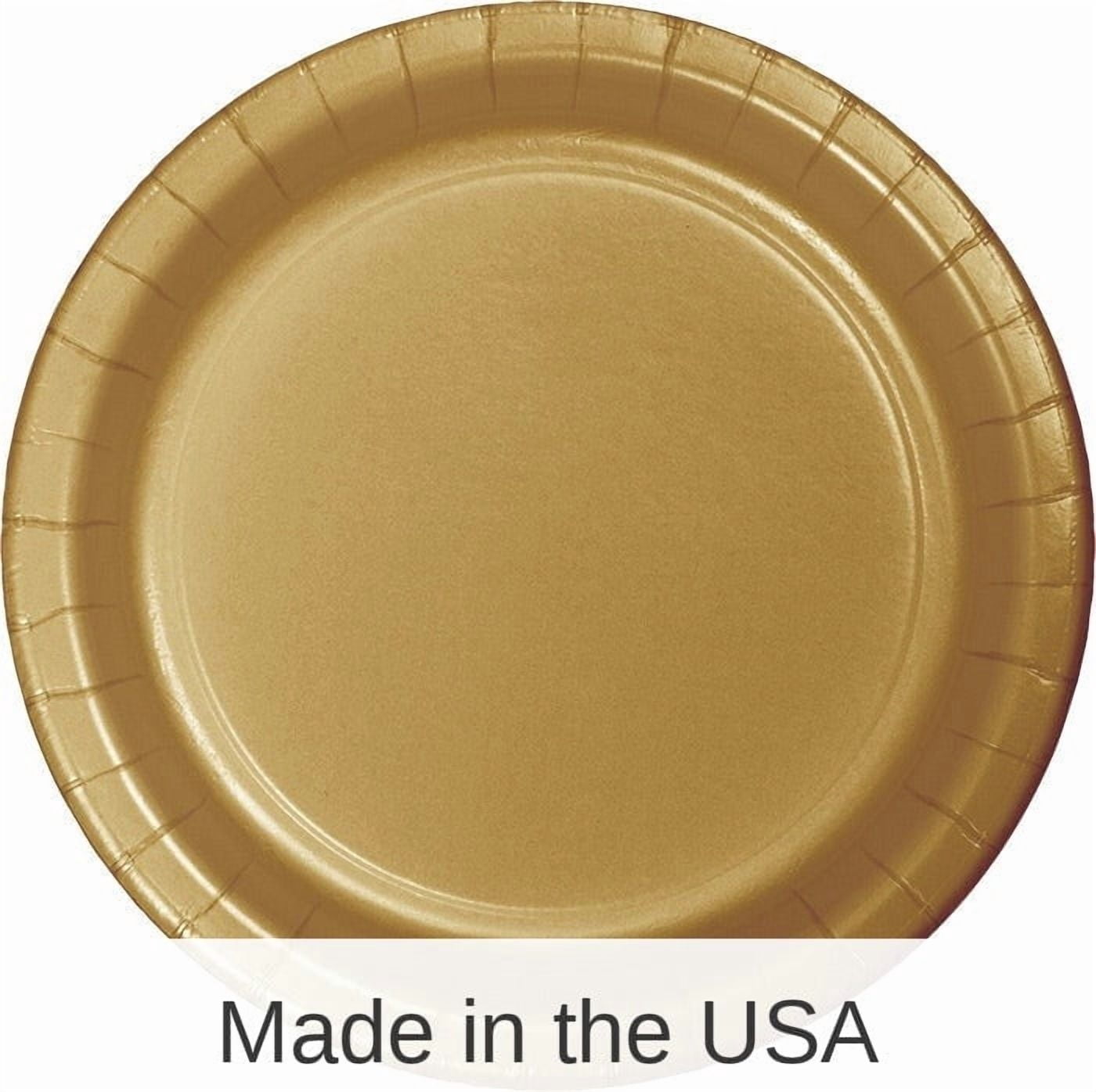 240/Case Bulk Glittering Gold Sturdy Style Paper 8.75 inch Dinner Plates