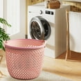 thumbnail image 6 of Laundry Basket, Freestanding Laundry Hamper, Dirty Clothes Hamper with Handles, Waterproof Dirty Clothes Basket, Portable Round Wastepaper Basket for College, Dorm, Family (Pink), 6 of 8