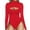Red1, variant on Front Cutout Long Sleeve Slim Fit Bodysuit Body Shaper Tummy Control White Xl