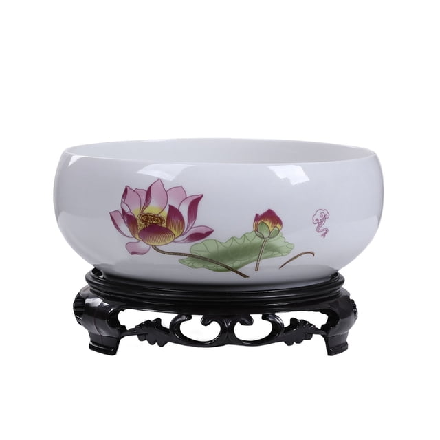 Maceta de cerámica china para interior con soporte para plantas y flores, ideal para bonsáis hidropónicos, para oficina, jardín, interior y exterior.