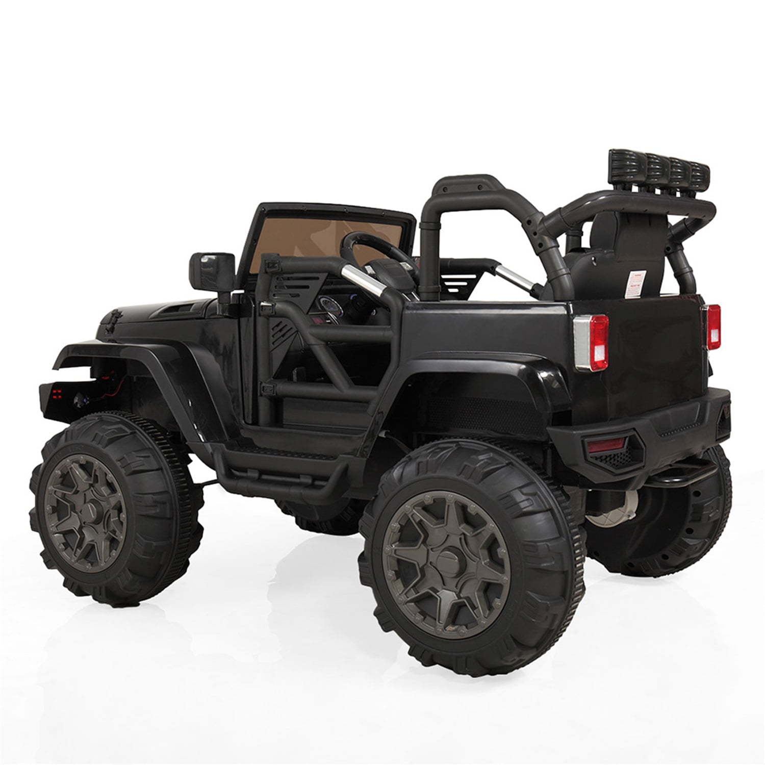 CIPACHO Electric Cars for Kids, 12V Ride On Truck Car Gift for Children Boys with Remote Control, 3 Speeds, Spring Suspension, LED Lights, Black