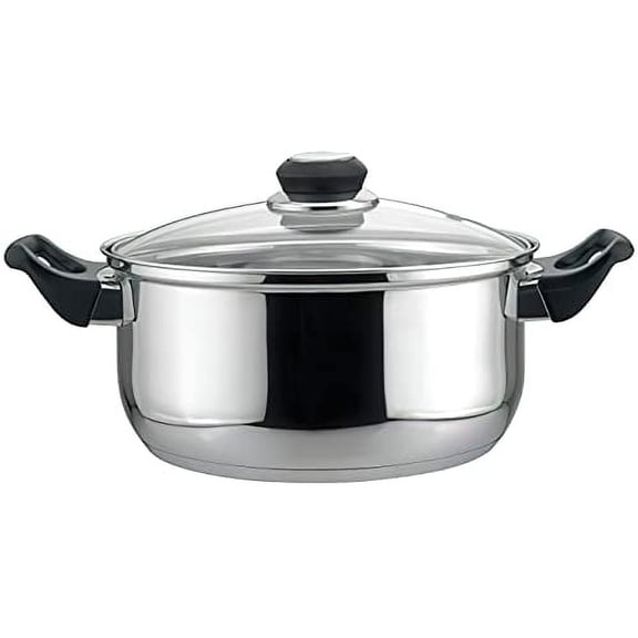 EUROSTAR 5.5QT Stainless Steel Stock Pot with Glass Cover