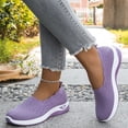 thumbnail image 5 of IEMIEMIEM Women's Loafer Shoes Mesh Non Slip Slip On Casual Ballet Flat Nurse Walking Sneakers Knit Round Toe Casual Memory Foam Orthopedic Shoes Purple 7 Wide, 5 of 7