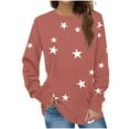 thumbnail image 2 of Fznquz Red Crew Neck Sweatshirts Women Long Sleeve Winter Pullover Tops Loose Fit Casual 2025 Fashion, 2 of 5