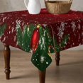 thumbnail image 4 of Red Christmas Table Cloth Waterproof Tablecloths, Winter Xmas Balls Snowflake Pine Branches Tablecloth Dining Table Cover for Kitchen Party Tabletop Outdoor, Square Tablecloth 60x60 Inch, 4 of 9