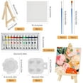 thumbnail image 2 of 44pcs Mini Canvas and Easel, Small Canvas Painting Set Includes 4 x 4 Inches Canvases, Paint Brushes, Paint Palette and Acrylic, Wooden Mini Easels with Art Canvases for Artists Art Party, 2 of 7