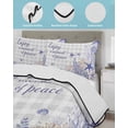 thumbnail image 3 of Quilts Queen Size Bedding Set, Purple Starfish Coastal Reversible Summer Quilt 3 Pieces, Nautical Coral Ocean Checkered Lightweight Bedspreads Coverlets with 2 Pillow Shams for All Seasons, 3 of 5