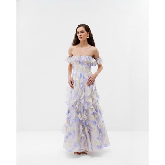 Beach vacation style dresses, ruffled beach dresses, flowing floor-length skirts