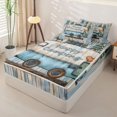 thumbnail image 3 of Manfei Kawaii Camper Zipper Full Size Comforter Sets with Fitted Sheet and 2 Pillowcases,Cute Adventure Car Zipper Bedding Set,Light Blue Beige,Reversible, 3 of 7