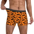 thumbnail image 3 of Men's Boxer Briefs, cool black bats orange Soft Comfy Mens Underwear Boxer Briefs Breathable With Widen Waist, 3 of 7
