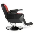 thumbnail image 3 of YeekTok PVC Leather Case ABS Armrest Shell 300lbs Load-Bearing Disc With Footrest Can Be Put Down Barber Chair Red And Black, 3 of 9
