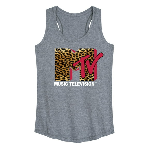 MTV - Leopard MTV Logo - Women's Racerback Tank Top