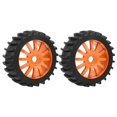 thumbnail image 1 of Upgrade Wheel Rim Hub Tires Rubber Tyres for 1/8 RC Car Remote Control Truck (Orange), 1 of 8