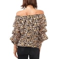 thumbnail image 2 of Vince Camuto Women's Printed Off The Shoulder 3/4 Balloon Sleeve Top Black Size Small, 2 of 3