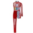 thumbnail image 2 of TSSOE Kids Girls Figure Skating Leotard Ballroom Bodysuit Gymnastics Jumpsuit Full Length Catsuit Dance Unitards Leopard 12, 2 of 5