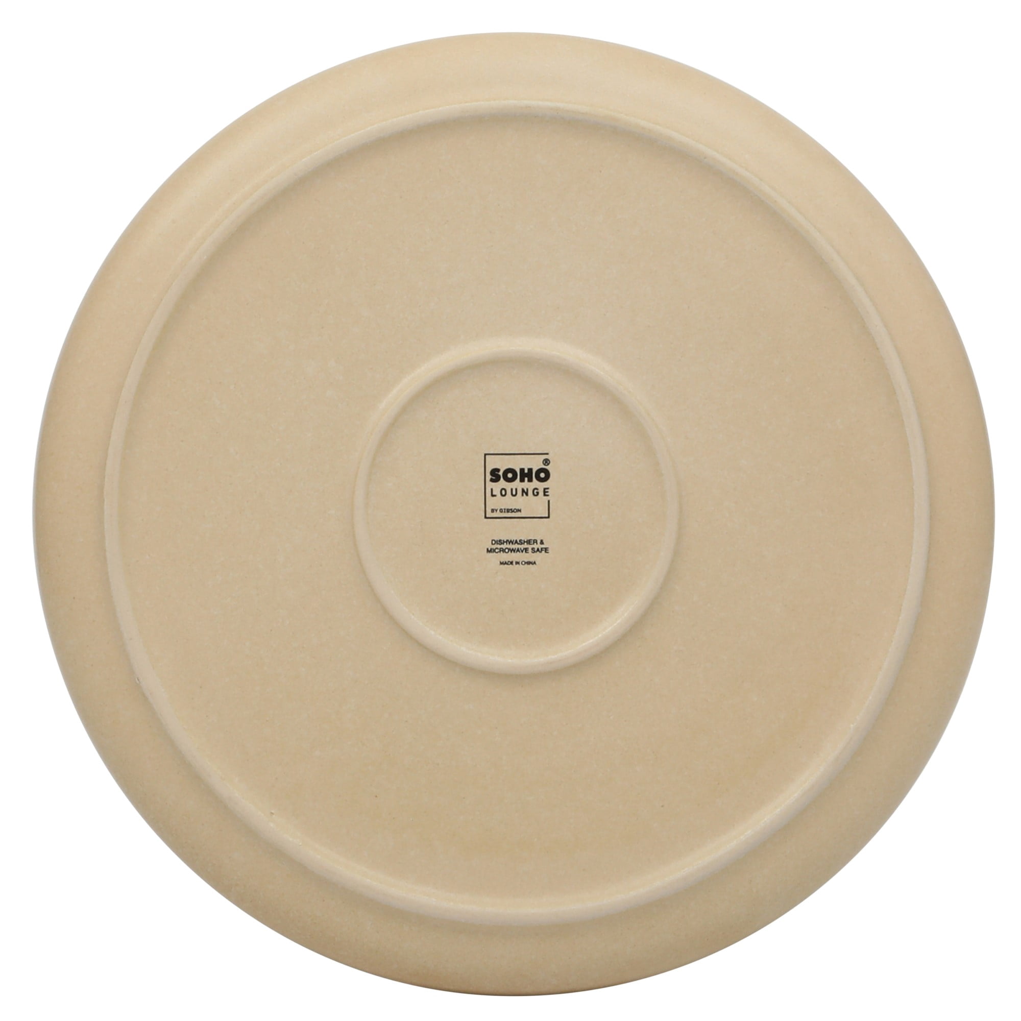 Gibson Soho Lounge Pasco 16 Piece (Service for 4) Plates and Bowls Double Bowl Reactive Glaze Dishes Stoneware Ceramic Dinnerware Set - Cream