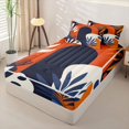 thumbnail image 2 of Homewish Palm Monstera Leaf Zipper Full Size Comforter Sets with Fitted Sheet and 2 Pillowcases,Cartoon Tropical Plant Zipper Bedding Set For Men Women,Reversible,4 Pieces, 2 of 7