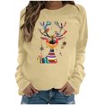 thumbnail image 2 of Wancir Womens Christmas Sweatshirt Funny Reindeer Snowman Crewneck Xmas Holiday Long Sleeves Pullover Tops, 2 of 4