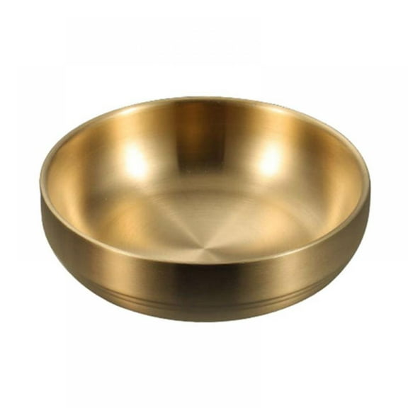 Summark Double Thick Metal Rice Cereal Bowls 304 Stainless Steel Bowl Double Walled Ice Cream Soup Bowls Heat Insulated Mixing Bowl