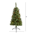 thumbnail image 4 of Nearly Natural 4' Green Pine Artificial Christmas Tree Prelit 100 Clear LED Lights and Pine Cones, 4 of 8