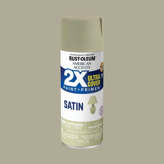 Marsh Green, Rust-Oleum American Accents 2X Ultra Cover Flat Spray Paint-398626, 12 oz