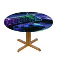 thumbnail image 3 of Orinice RGB Gaming Gear Round Table Cover Stain Resistant Washable Indoor Outdoor Tablecloth Kitchen Dining Wedding Parties Table Cloth 100% Polyester Fiber 46-50, 3 of 8