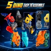 Dimoarch Boys Dinosaur Transforming Robot Toys for 3 4 5 6 7 8 Years Old Kids, 5-in-1 Dino Take Apart Transform Toys,STEM Educational Toys for Boys 3-6 Birthday Gift