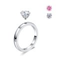 thumbnail image 1 of DIY 1.5 CT Solitaire Engagement Rings Wedding Bands Interchangeable Stainless Steel Round Cubic Zirconia Promise Rings for Her 1ring 2stone C 5.5, 1 of 6