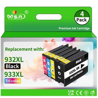 5-Pack Ink Cartridges Compatible With HP 932XL Black & 933XL Color