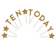 Ten Today Cupcake Toppers Glitter Cardstock Set of 12 pcs