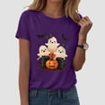 thumbnail image 2 of CAUYDY Halloween Shirts for Women T Shirt Holiday Graphic Crewneck Short Sleeve Tee Tops(Z03-Purple,M), 2 of 5