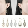 thumbnail image 2 of CNKOO Boucles d'Oreilles Emblème Ukrainien Creuses pour Trident Pendentif Fait Main Prière, 2 of 3