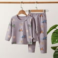 thumbnail image 2 of Uccdo Baby Boys Girls Two-Piece Pajamas Set Shoulder Button Long Sleeve Printed Tee Top+Sleep Pant, Toddler Kids Loungewear Sleepwear 0-6T, 2 of 8