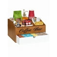 thumbnail image 4 of 1pc Wooden Coffee Bar Organizer with Drawer - Countertop Coffee Station Storage for Pods, Accessories, Tea Condiments | Farmhouse Style, 4 of 12